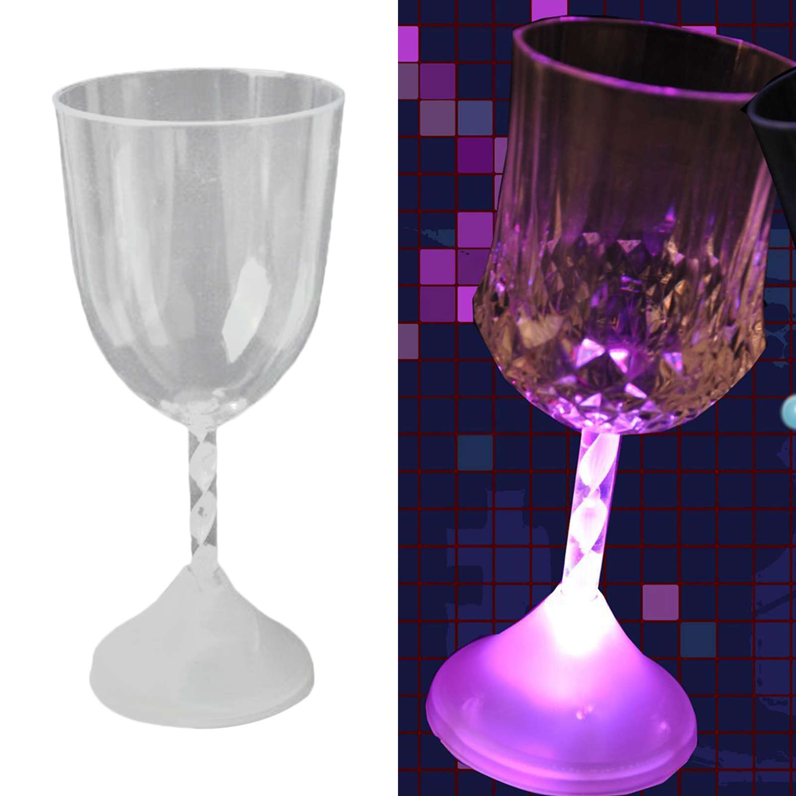 150ml Bars LED Flashing Wine Glass Goblet Colour Change Festivals Weddings