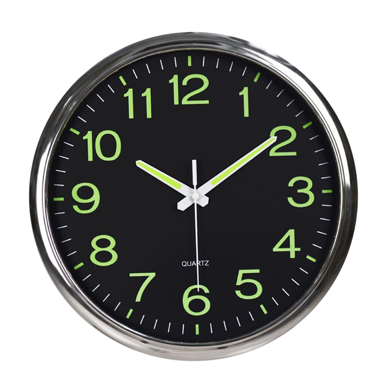 Wall Clock Glow In The Dark Silent Quartz Indoor Outdoor Luminous Decors 12inch