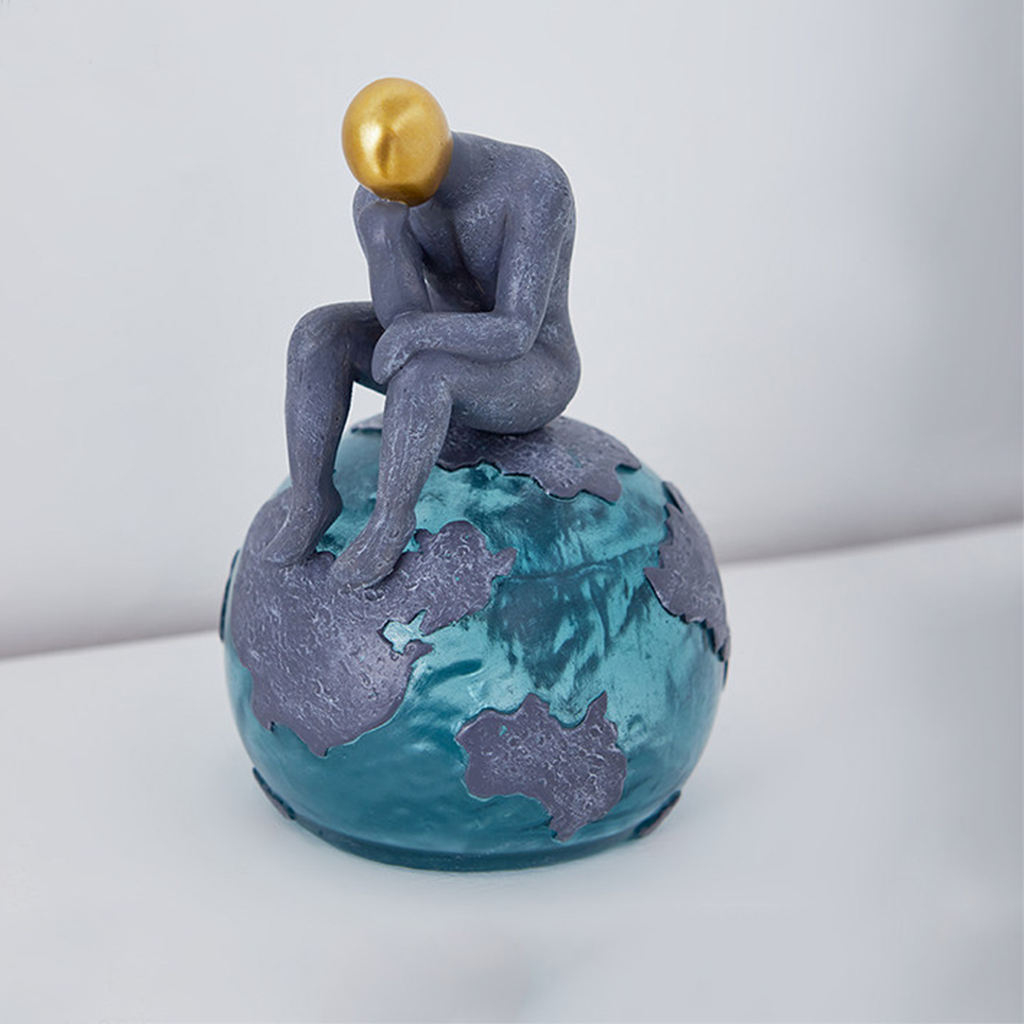 Abstract Figure The Thinker Statue Figurine Modern Resin Craft Art Thinking Man Sculpture Home Office Bookshelf Desk Decoration