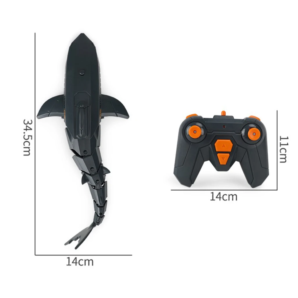RC Shark Toys Electric Waterproof Shark Toys for Pond Pool Party Decor Black