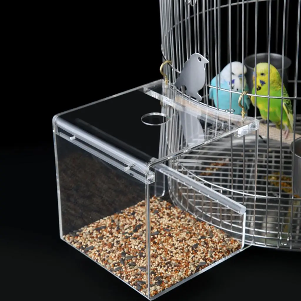 Clear Parrot Bird Bathtub Supplies Shower Standing Basin Window Birds Feeder