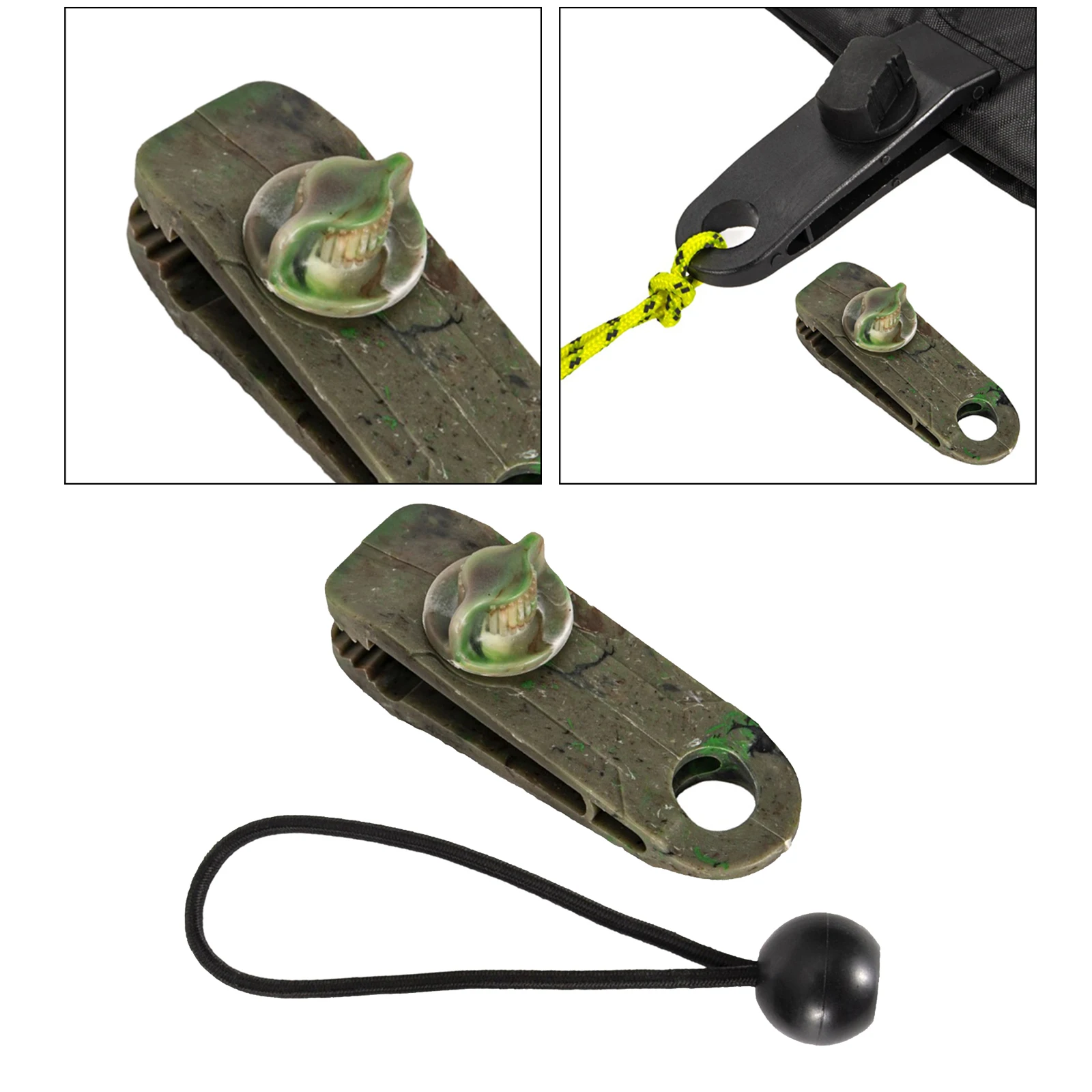 Tent Tarp Clip Hanger Ball Bungee Rope Canopy Lock Grip Fasteners Windproof