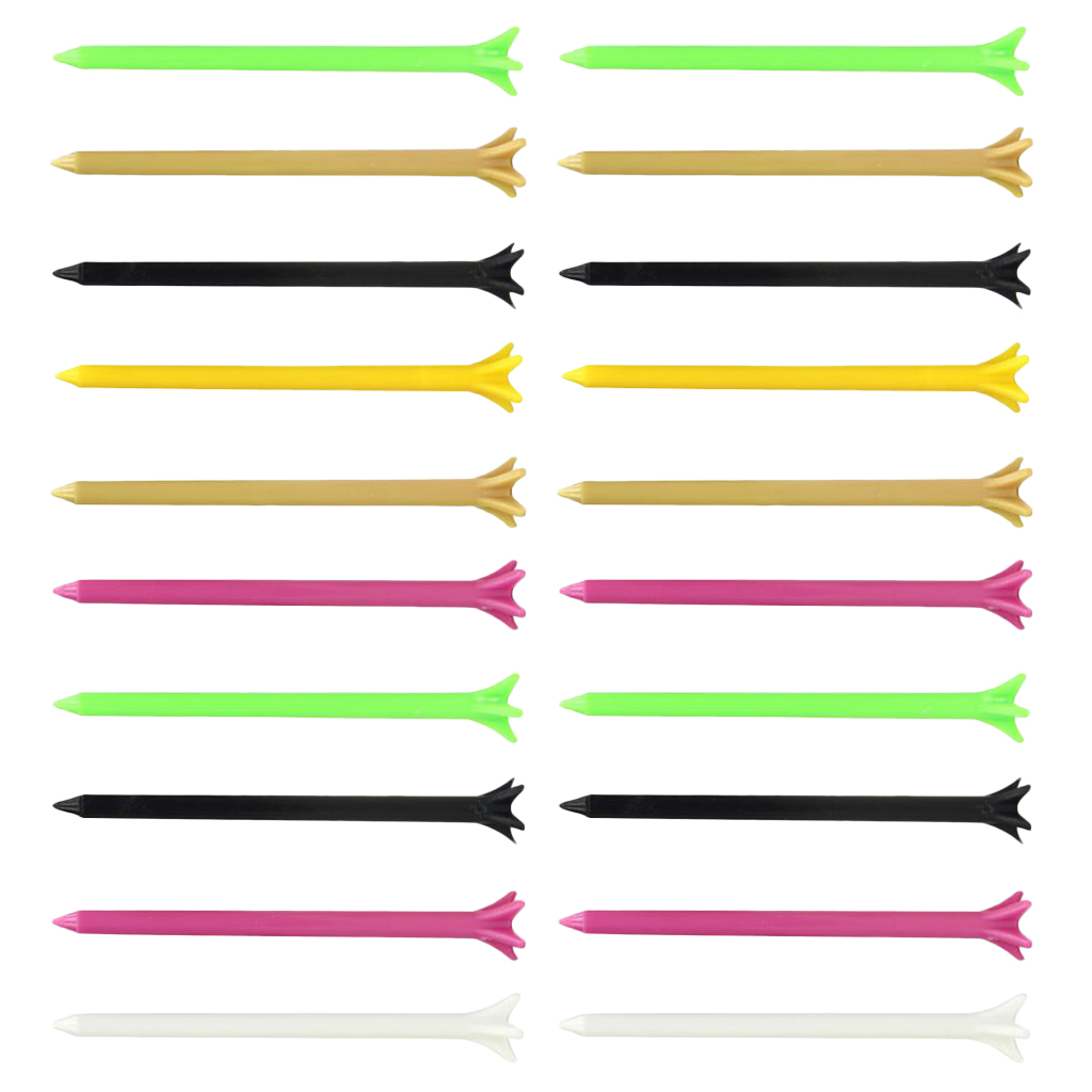 20x PE Plastic Golf Tee 3-1/4 Inch Durable Claw Tees Training Aids Assorted