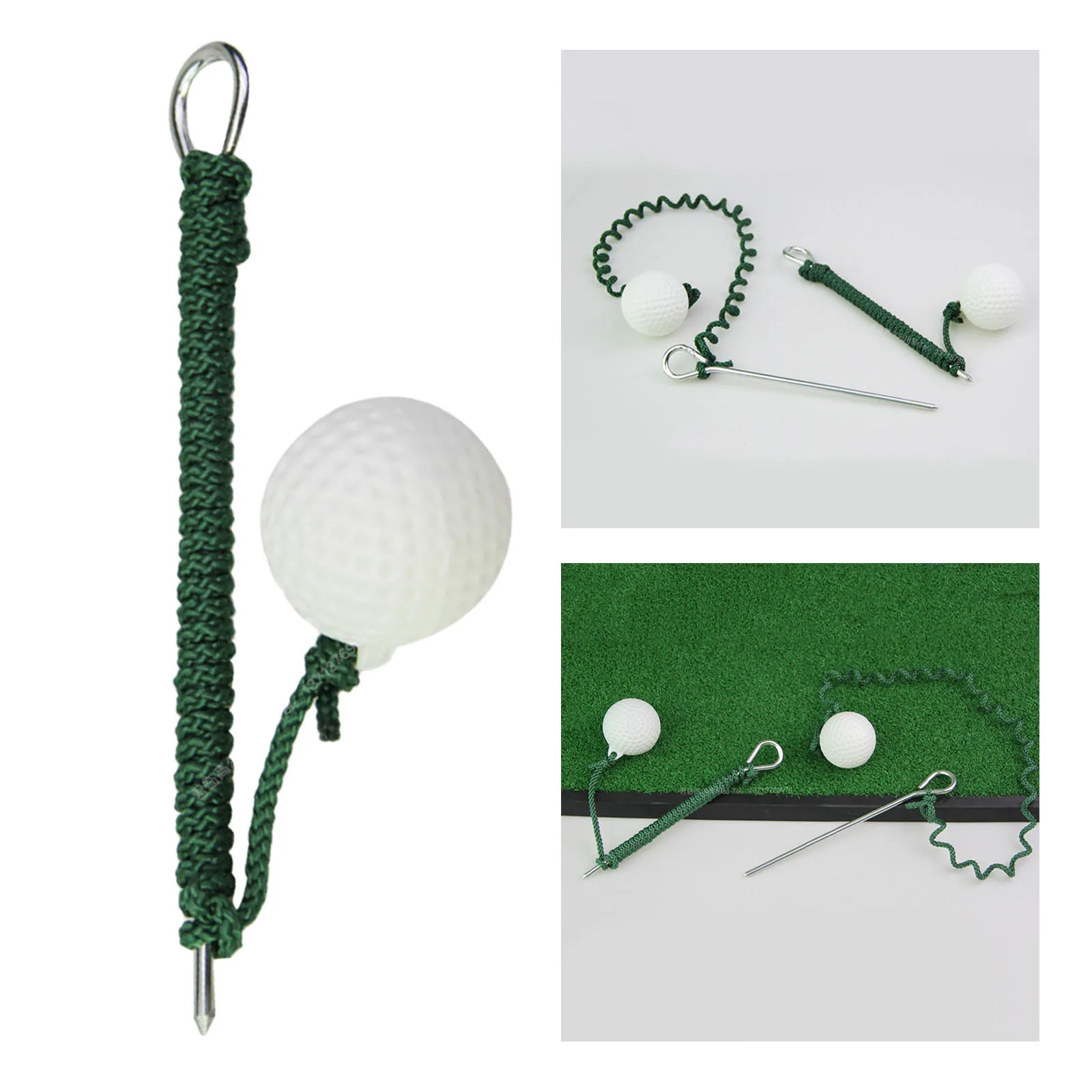 Golf Practice Ball Easy Carry Backyard Grass Ground Golf Rope Ball Accessory Simple Operation Training Rope Ball