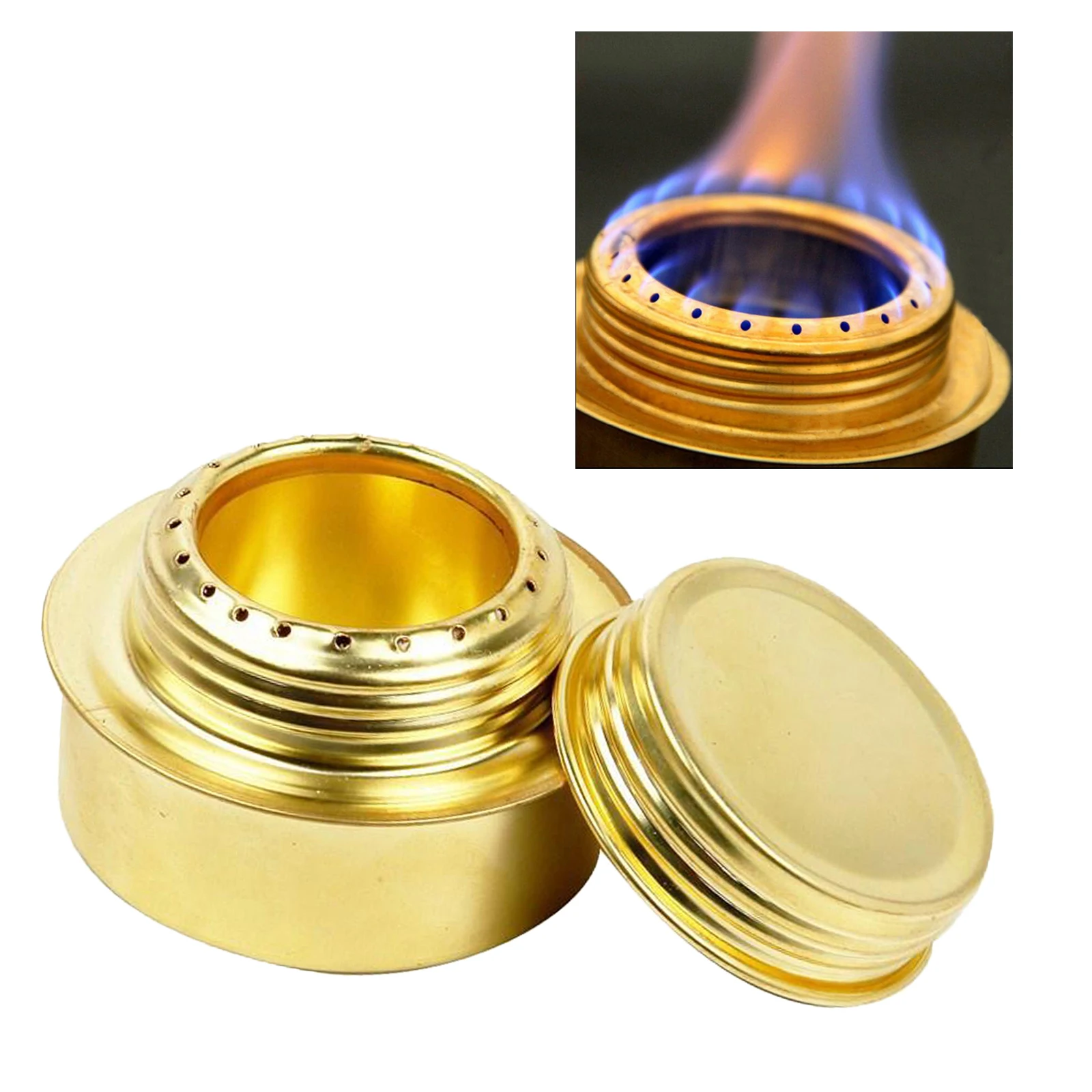 Copper Alloy Alcohol Stove Outdoor Mini Spirit Burner, Alcohol Cooker for Picnic Camping Backpacking BBQ