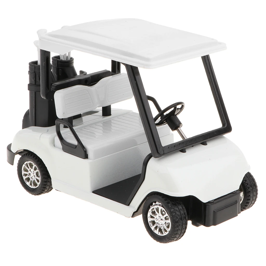 1:20 Diecast Pull Back Alloy Golf Cart w/Clubs Model Toy Collectibles White