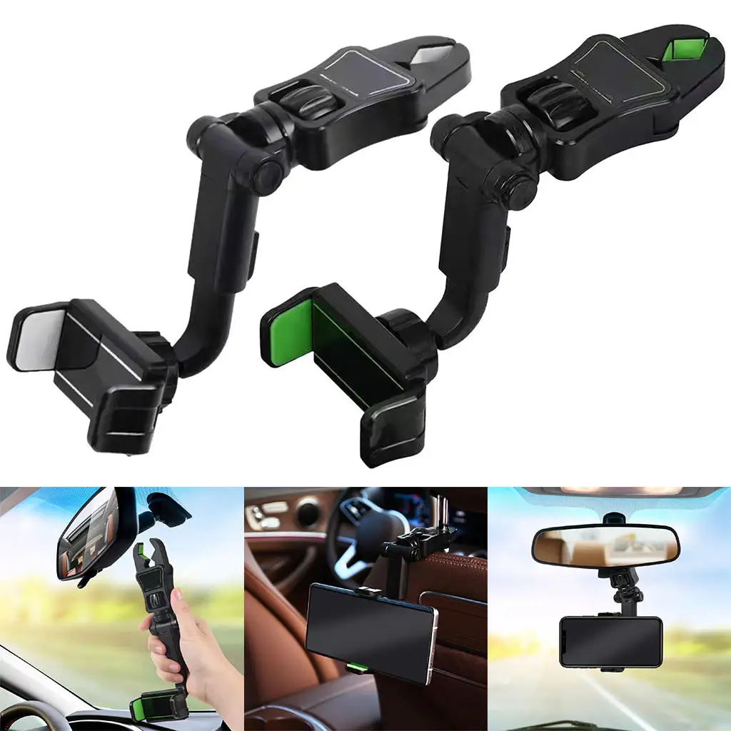 Rearview Mirror Phone Holder 360 Rotated Degrees Driving Recorder 360° Car Phone Holder for Video Recording Easy to Install