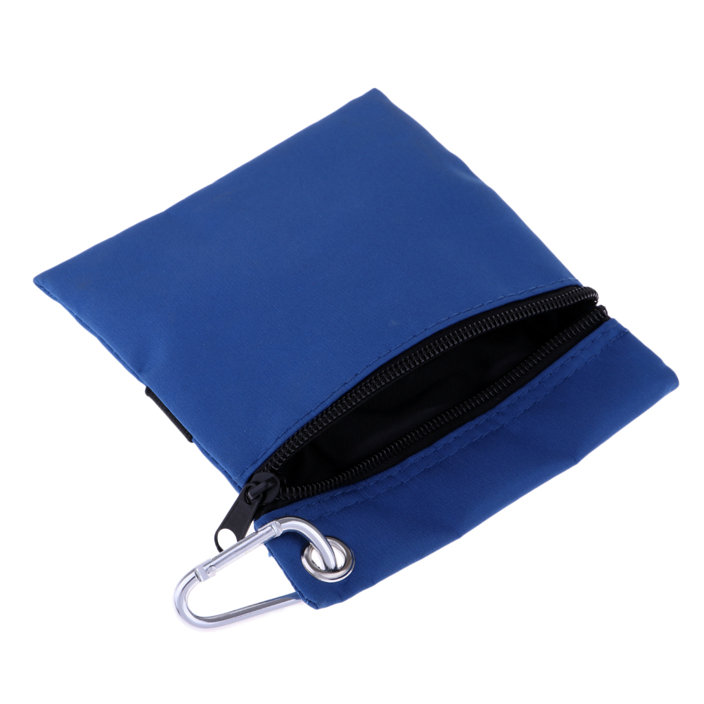 Professional Golf Tee Pouch, Golf Ball Bag Holder Zippered Pouch Storage Case with Carabiner For Outdoor Training