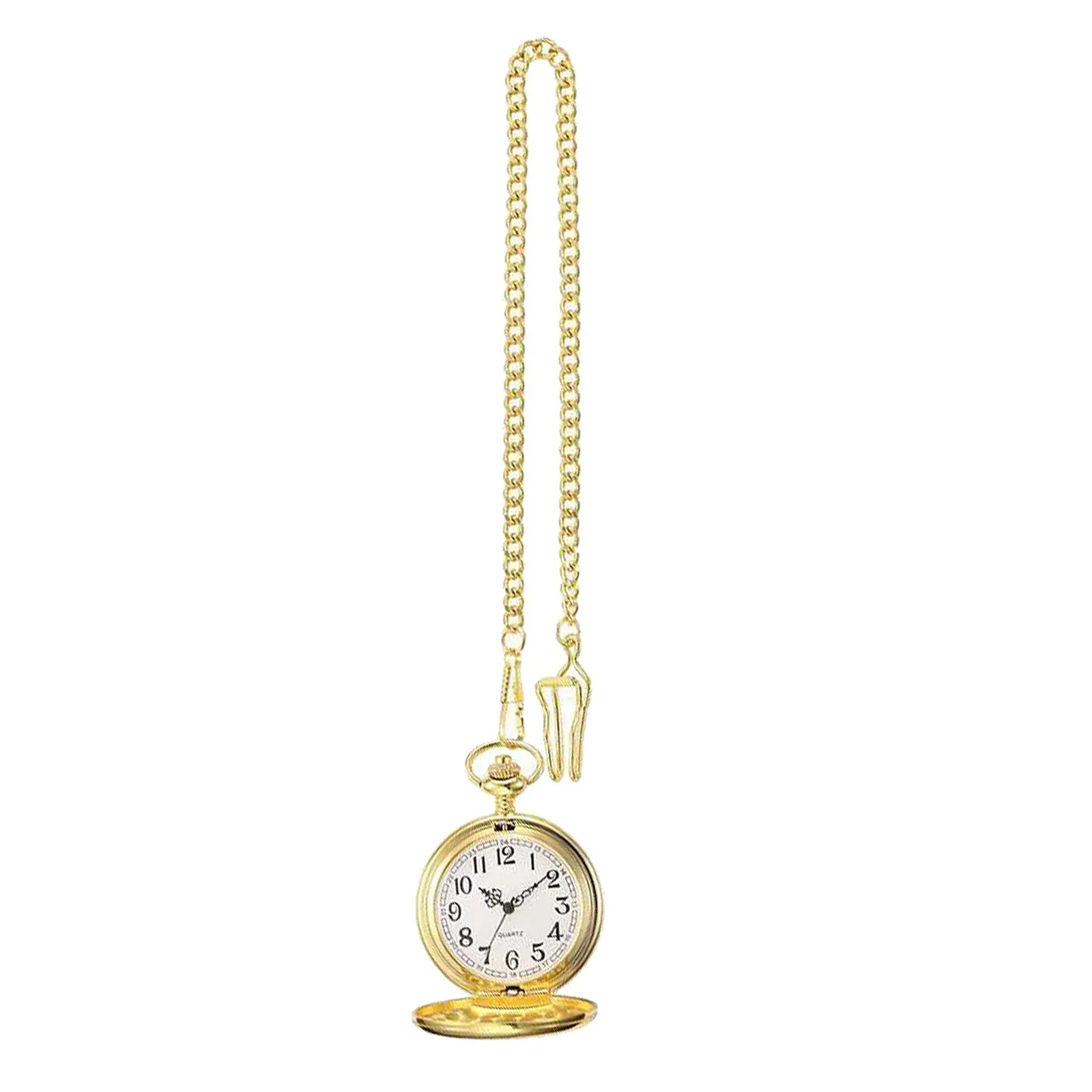 Gold Plated Quartz Pocket Watch Classic Fob Pocket Watch for Anniversary Day, Father`s Day
