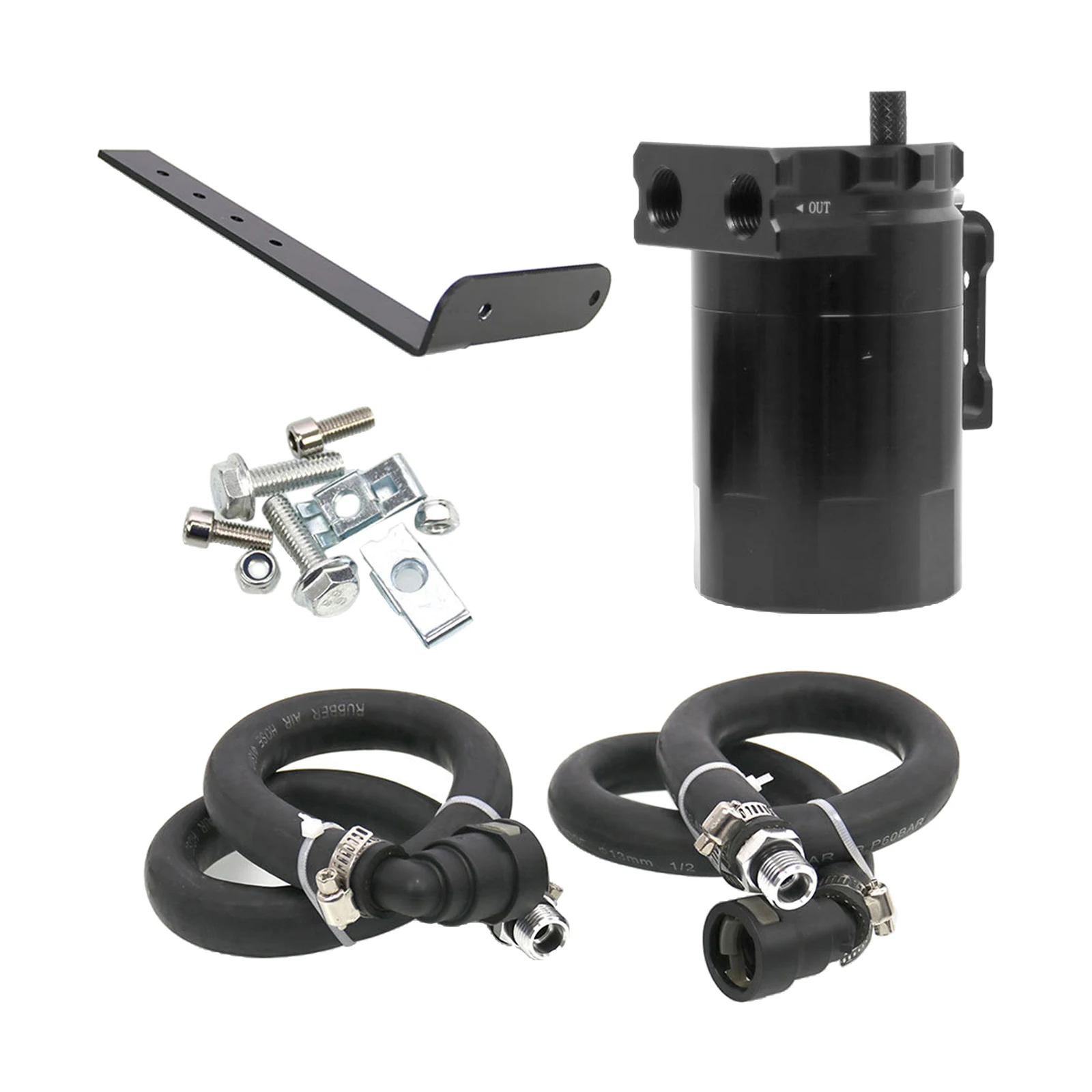 GM Waste Oil Cans with Pipes Brackets 2 Hole Fuel Line Reservoir Tank Engine Fit for F-150 5.0L