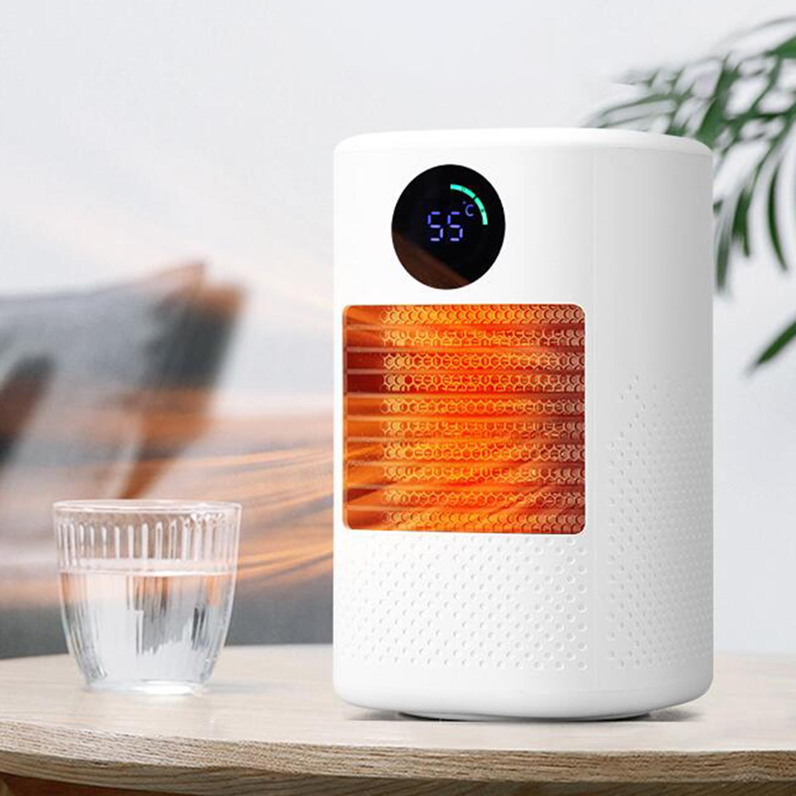 Portable Space Heater Ceramic Indoor Small 3 Modes Electric Desk Heater Winter Air-Conditioner Radiator for Dormitory Low Noise