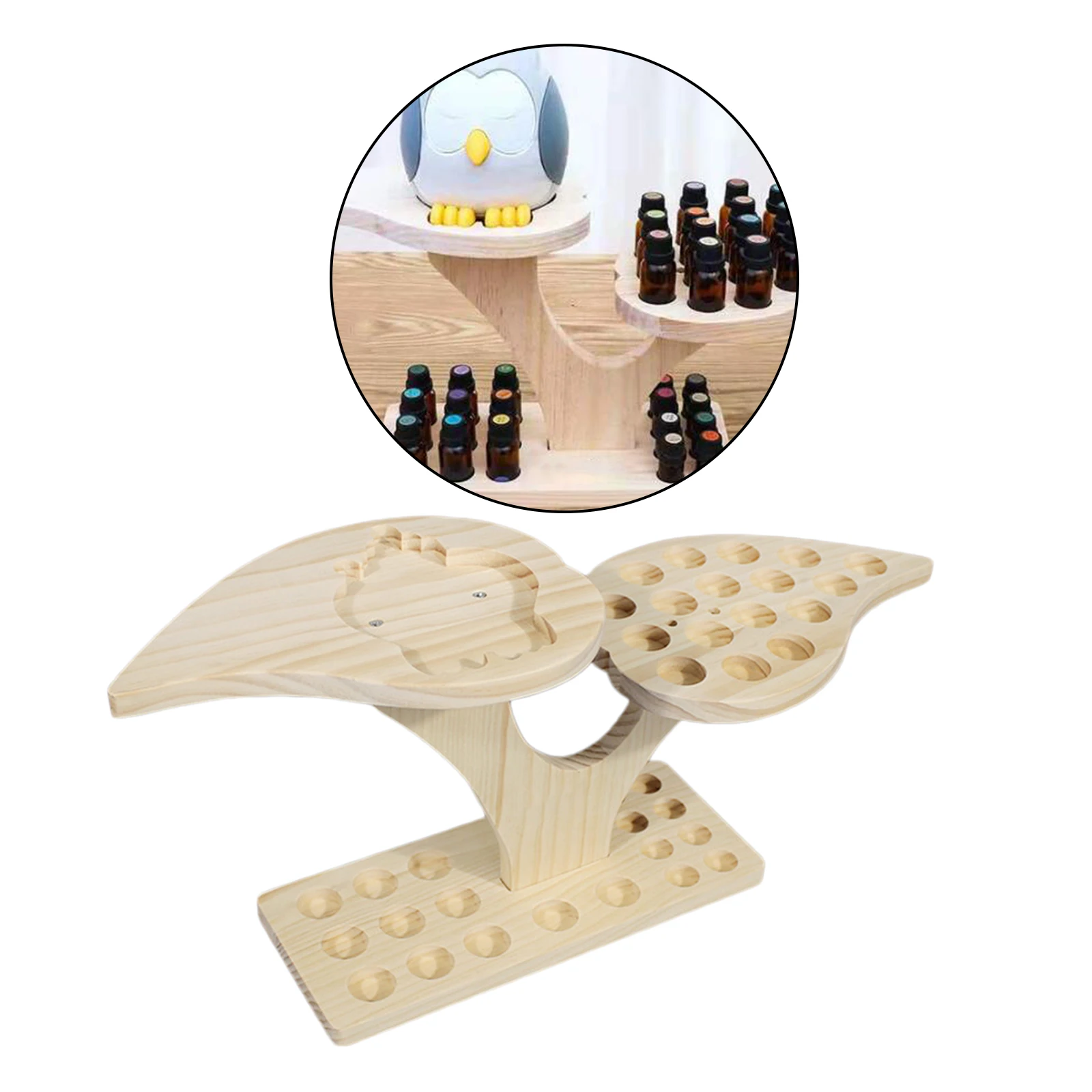 36 Slots Wooden Essential Oils Stand Diffuser Holder Carousel Box