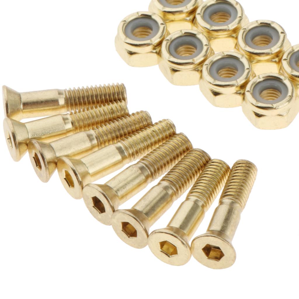 Pack of 8Set/Pcs Skateboard Longboard Hardware Screws Mounting Bolts & Nuts Set