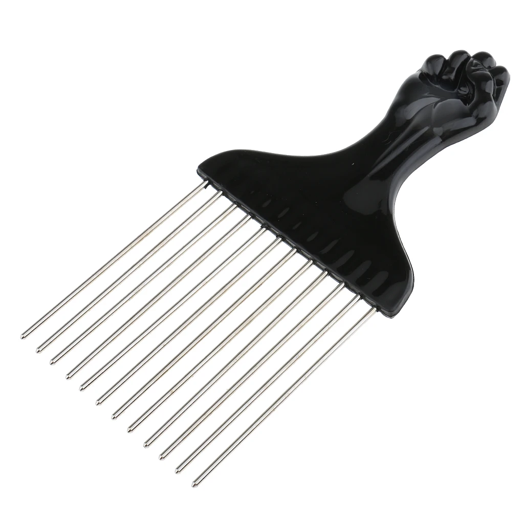 Wide Teeth Metal Afro Comb Insert Curly Hairbrush Hair Fork Pick Comb Stainless Steel Salon Hair Cutting Styling Barbers Comb Wide Teeth Metal Afro Comb Insert Curly Hairbrush Hair Fork Pick Comb Stainless Steel Salon Hair Cutting Styling Barbers Comb