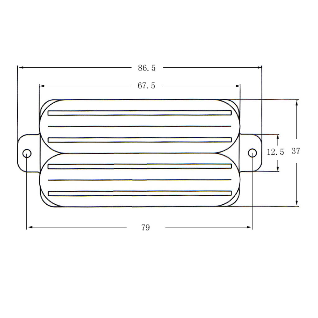 Black 4 Rail Humbucker Pickup for Electric Guitar Musical Instrument Parts