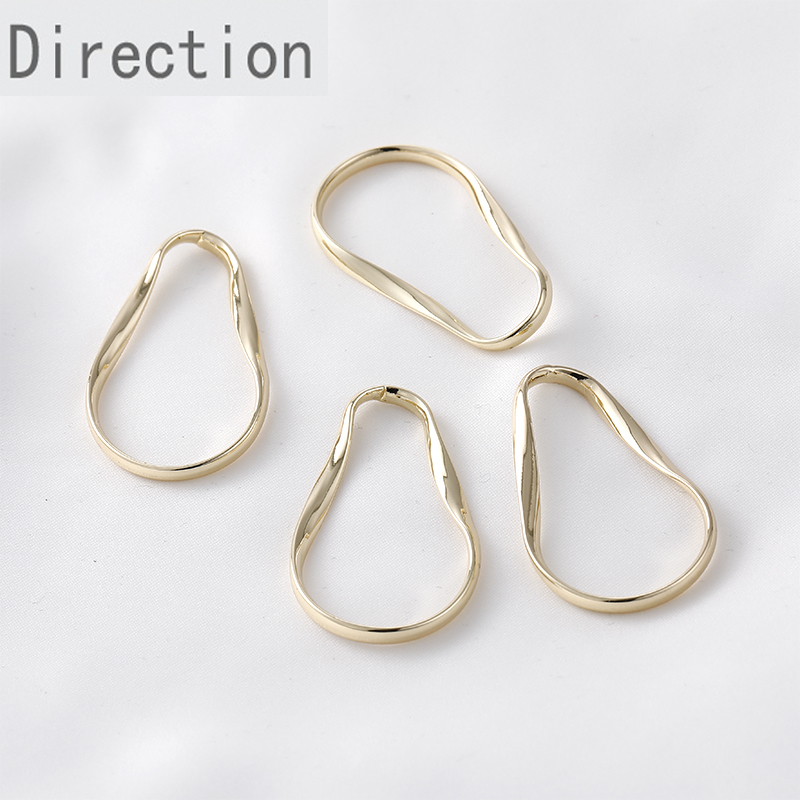 14K gold-covered simple and versatile irregular hollow twisted minimalist style diy handmade earring material accessories