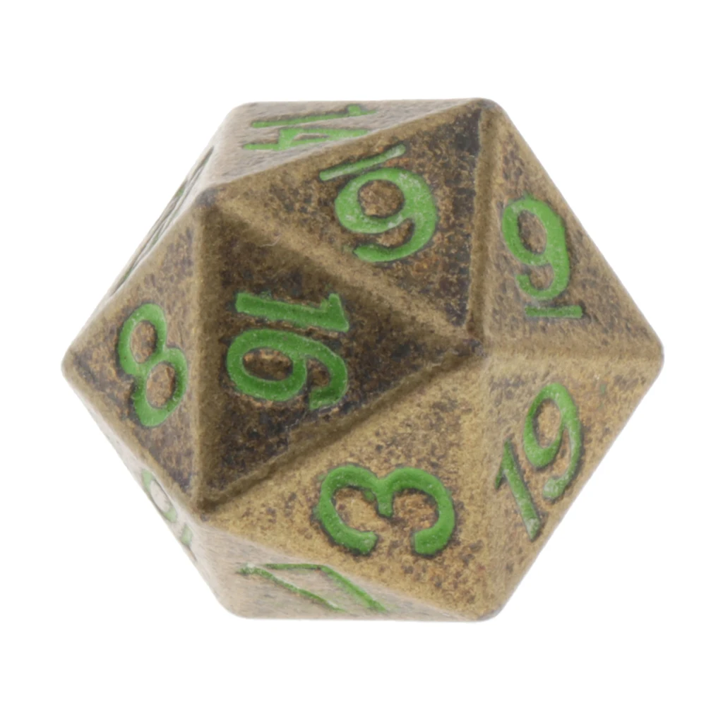 Solid Metal D20 Polyhedral Dice for D&D RPG Gaming Twenty Sided Die