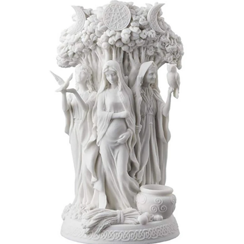 Triple Celtic Goddess Resin Statue - Cosmic Serenity Shop