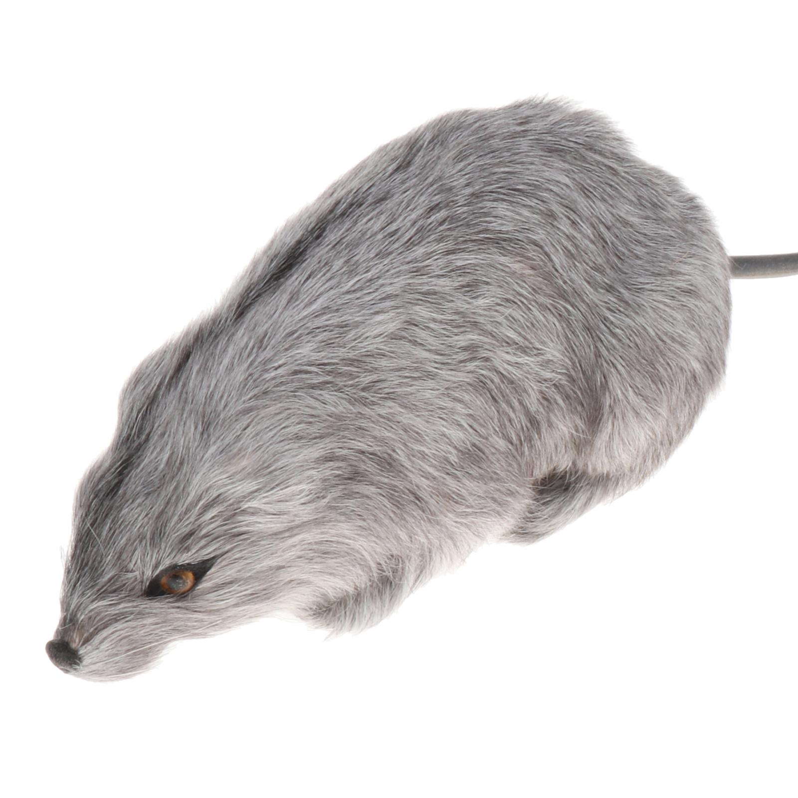 Short Plush Mouse Figure Halloween Table Top Dashboard Decor Prank Tricky