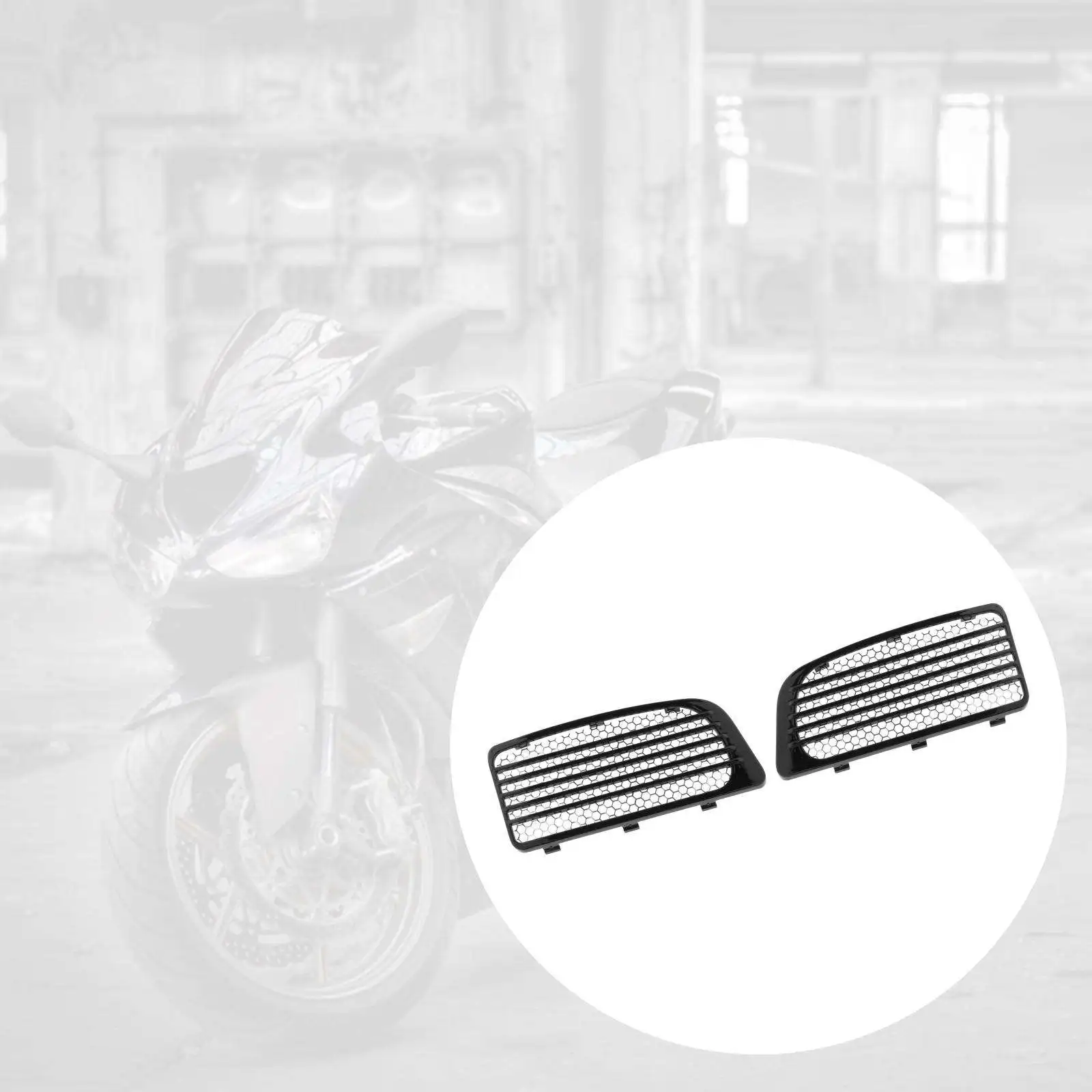 1Pair Motorcycle Radiator Grills w/ Metal Mesh Fit for Harley Touring Twin Cooled 14+ Motorbike Replacement Parts