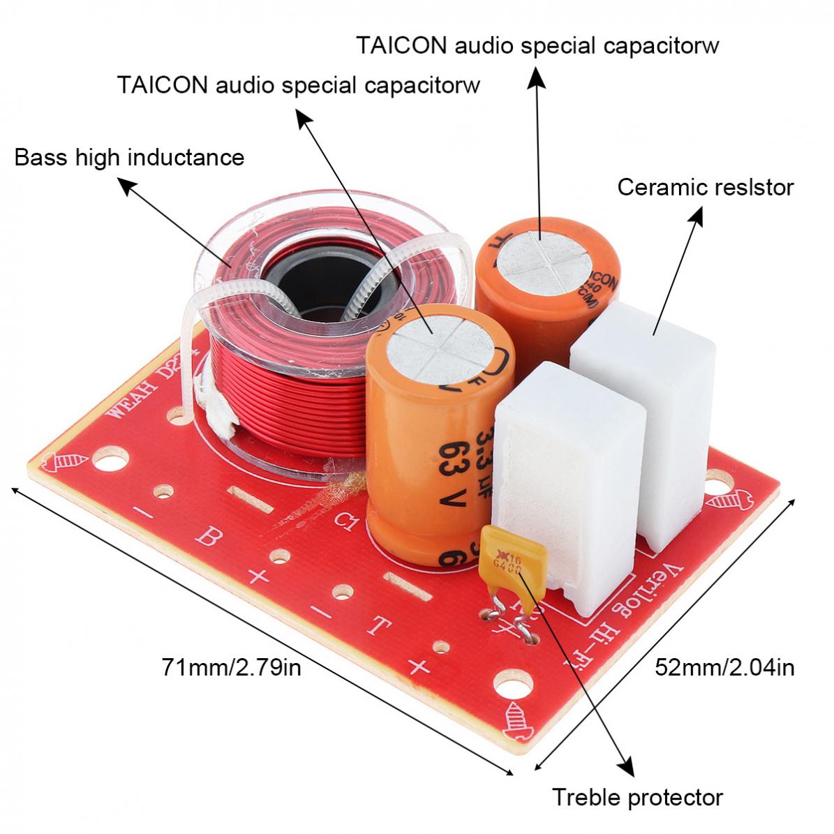 Делитель частоты для динамиков 74x60x28 мм, 80 Вт, 2 перекрестных фильтра  для Аксессуары для колонок | AliExpress