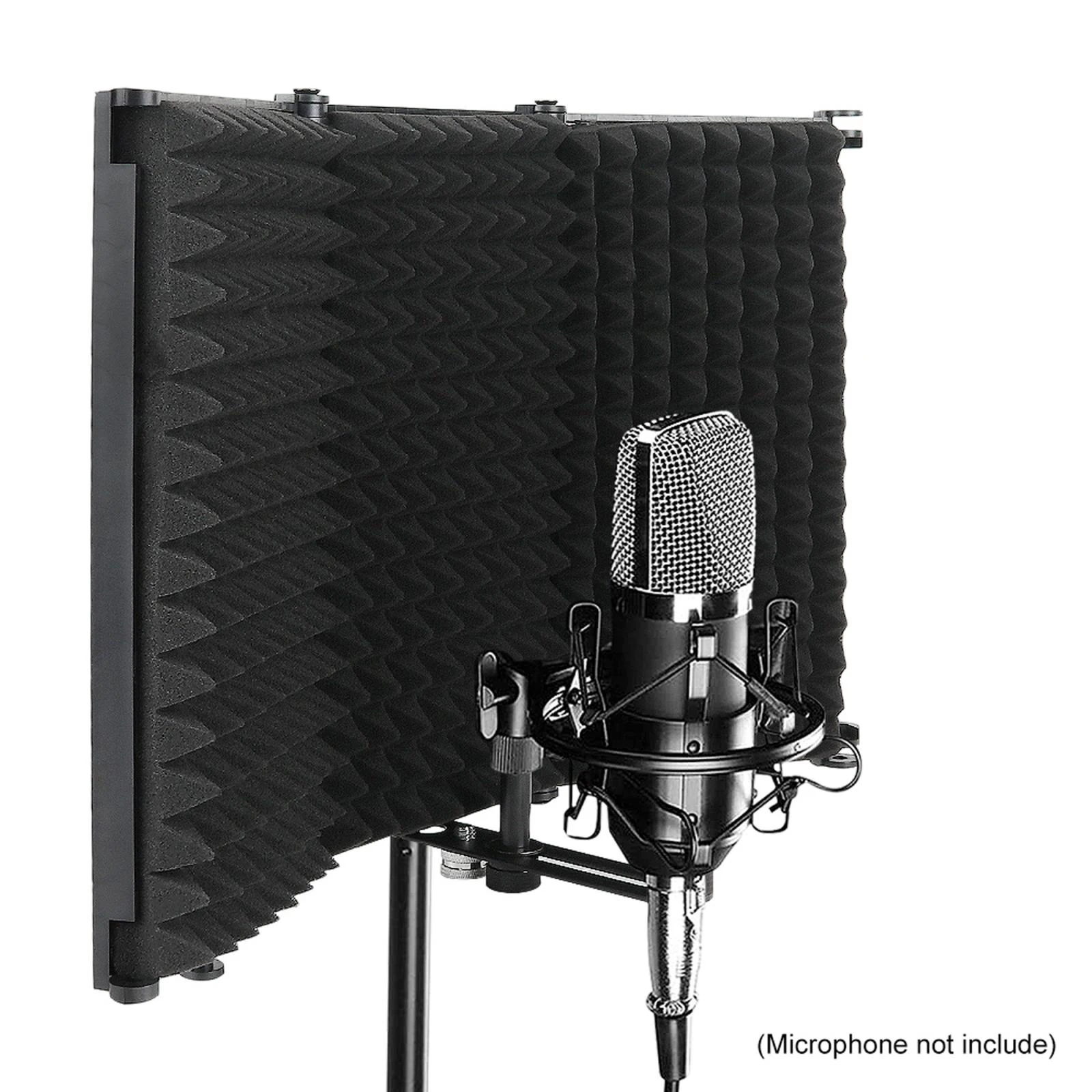 Foldable Microphone Isolation Shield Studio Recording Isolation Shield Panel Large Microphone  Filter Microphone Stand