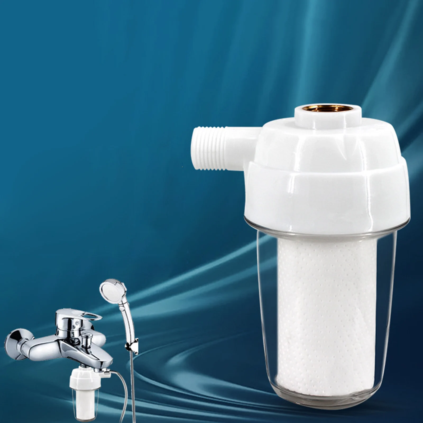 Multi-stage Universal Shower Water Filter Cartridge Reduces Chemicals & Chlorine White 10x14cm