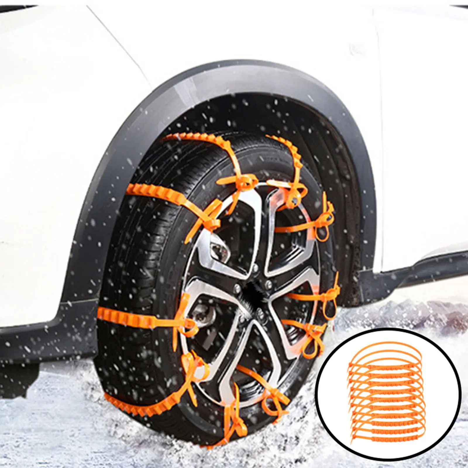 10pcs/Set Car Snow Tire Chains Beef Tendon Vehicles Wheel Antiskid TPU Chain
