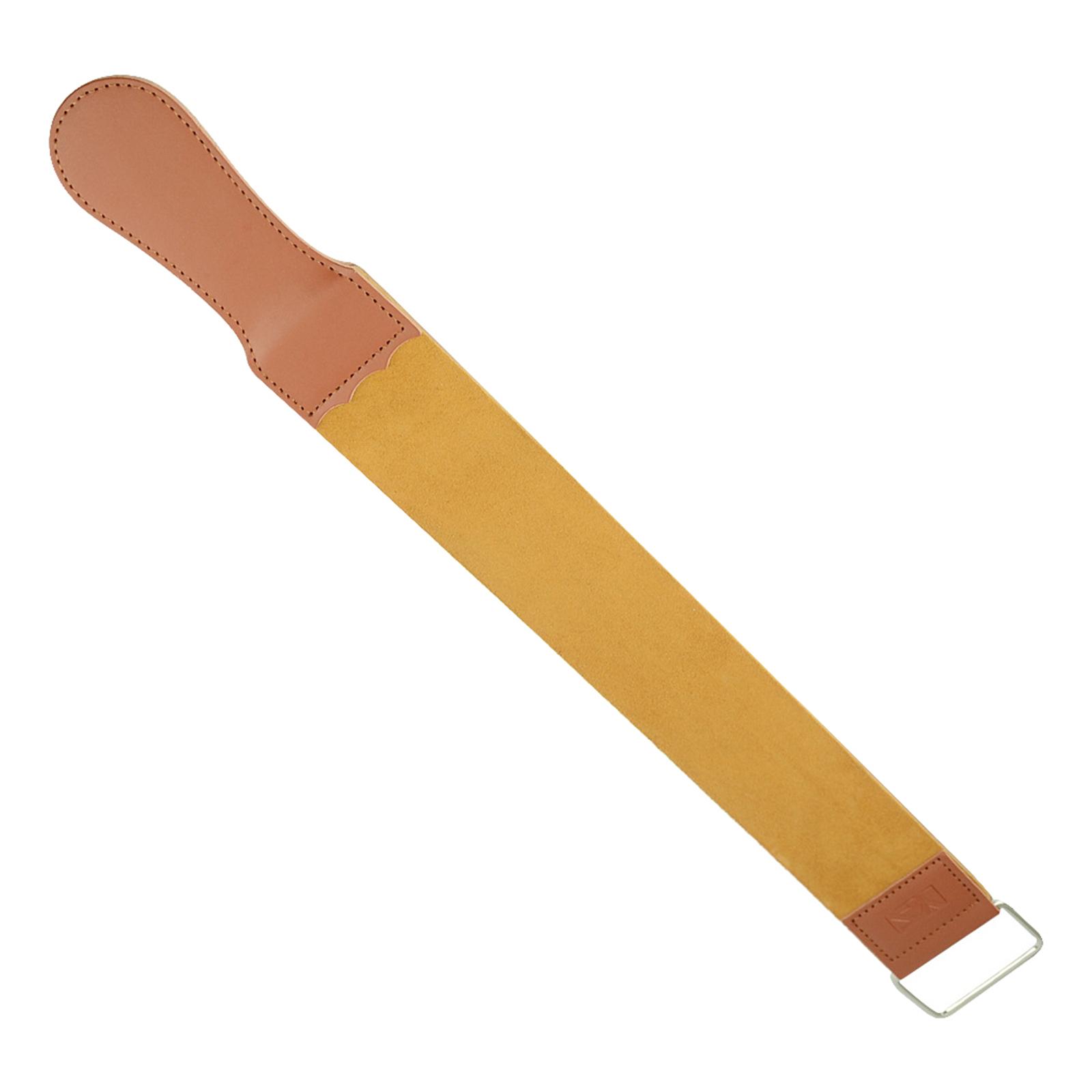 Straight Razor Strop Tension Handle Suede Side Double Layer Sharpening Strap for Shaver