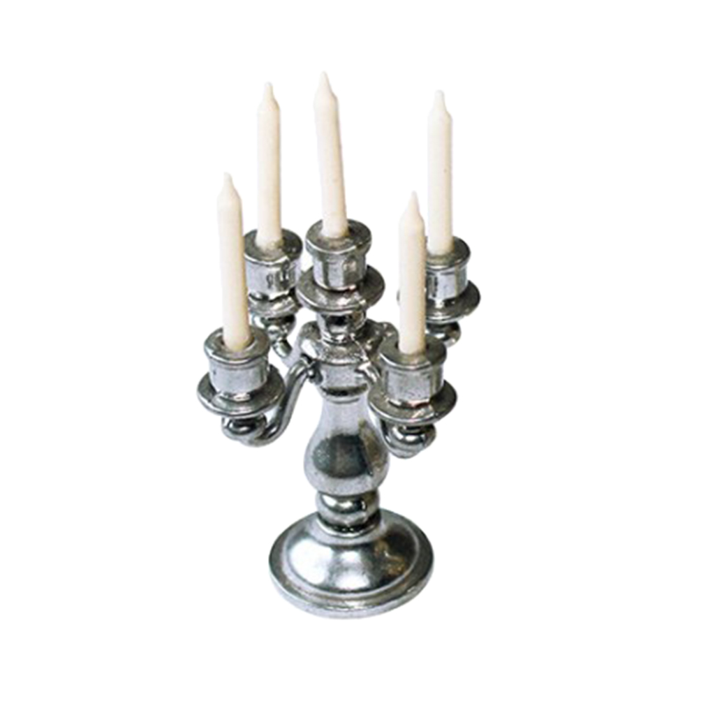 Antique 1:12 1: 6 Scale Dollhouse Candle Holder Bedroom Decor Model Accessory