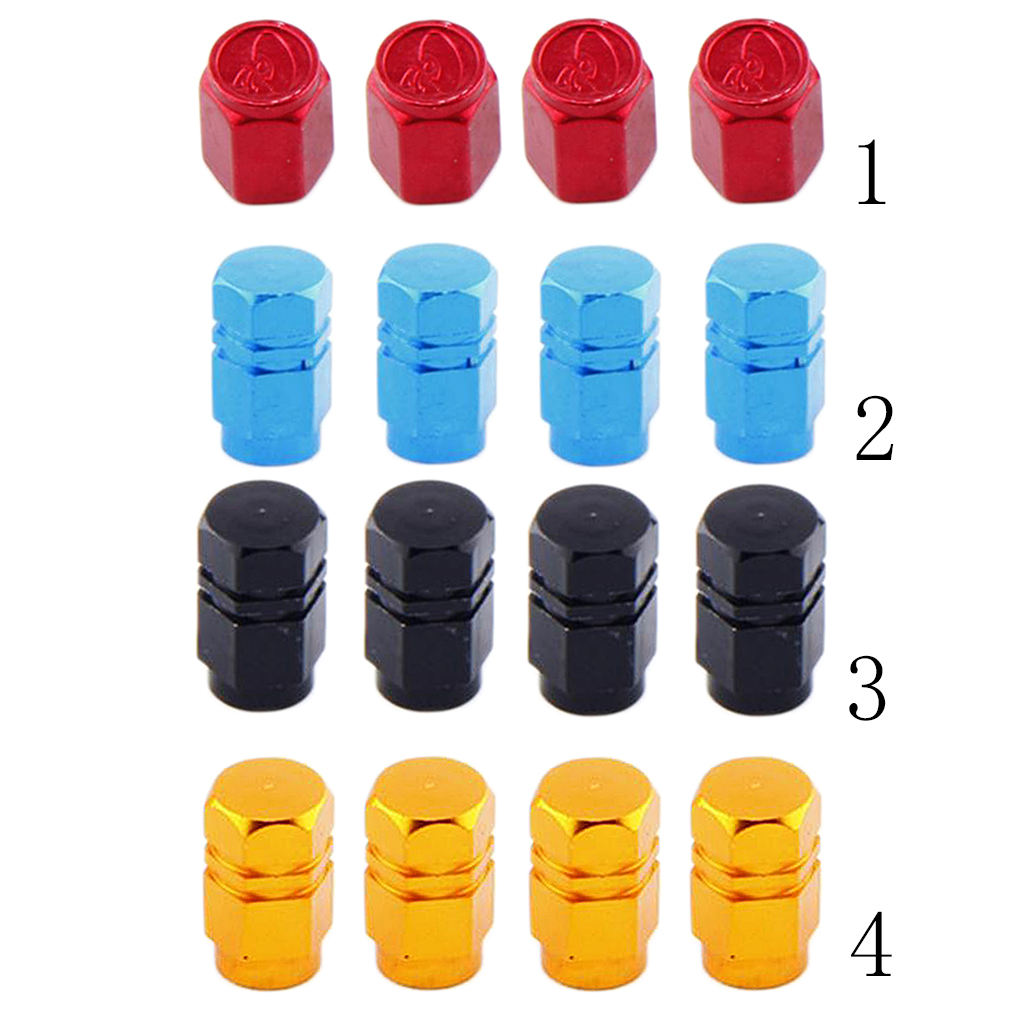 4 Pieces Alloy Tire Stem Valve Caps Dust Cover for Car Motorcross ATV - Red