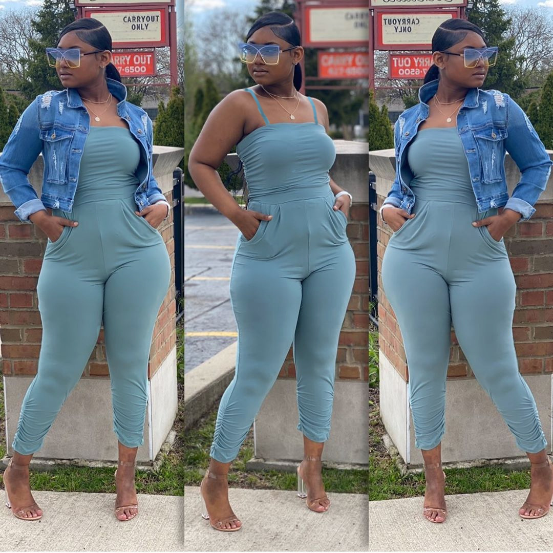 Chocomist Jumpsuits Fashion Solid Strap 