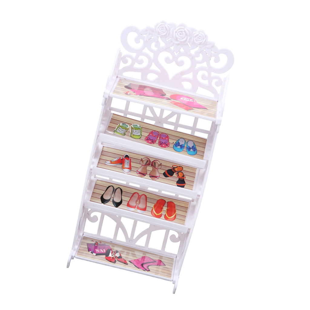 Fashionable Doll House Accessory Mini White Shoes Cabinet For