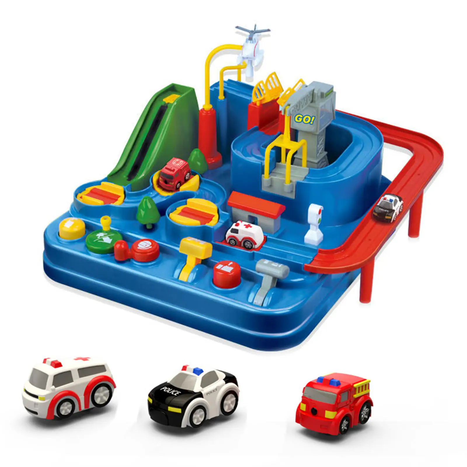 Train Game Toys Playset Educational Car Adventure Race Track for Preschool