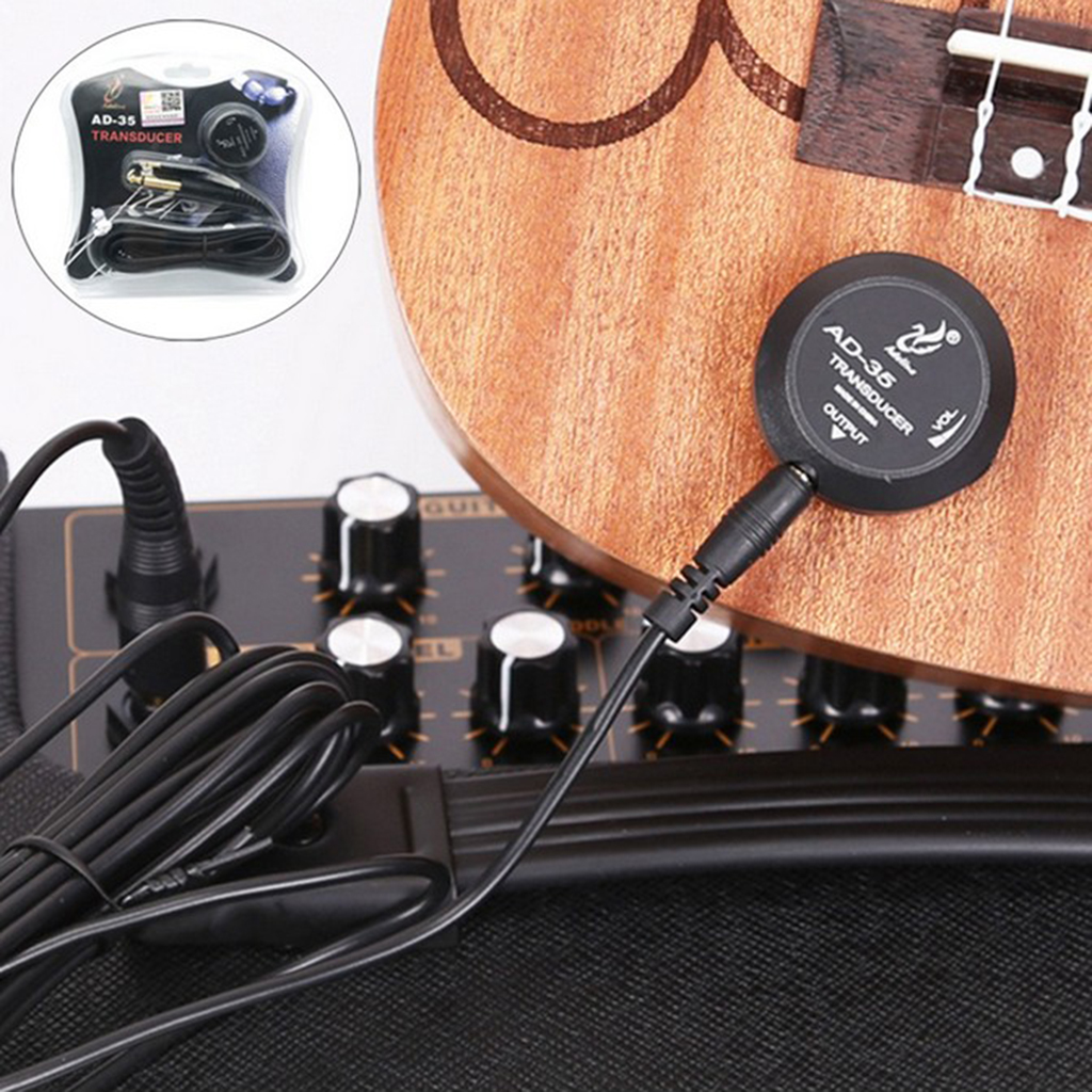 Self-Adhesive Piezo Soundhole Transducer Pickups for Ukulele Mandolin Drum