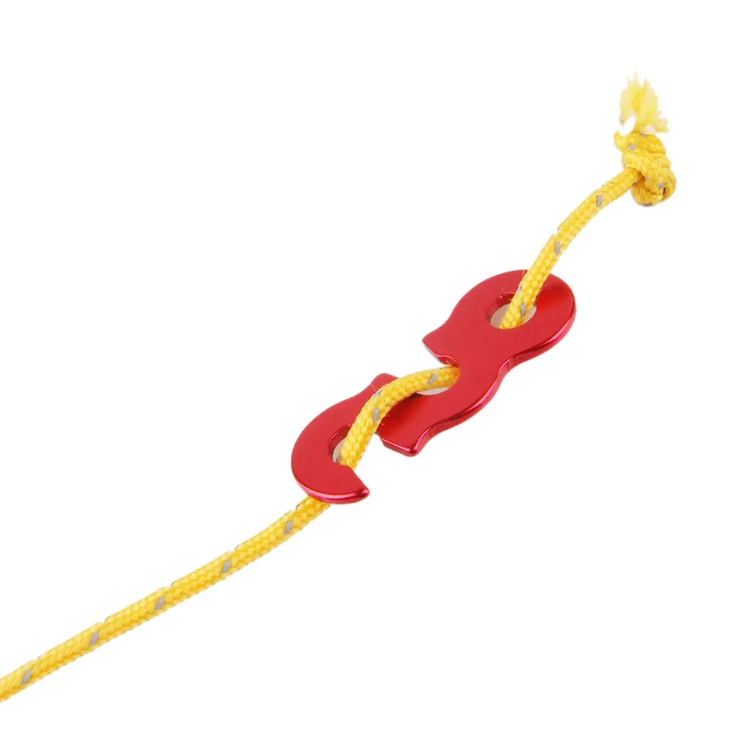 10 Pieces Rope Tightener Camping Lock String Tensioner Adjustable Anti  RED