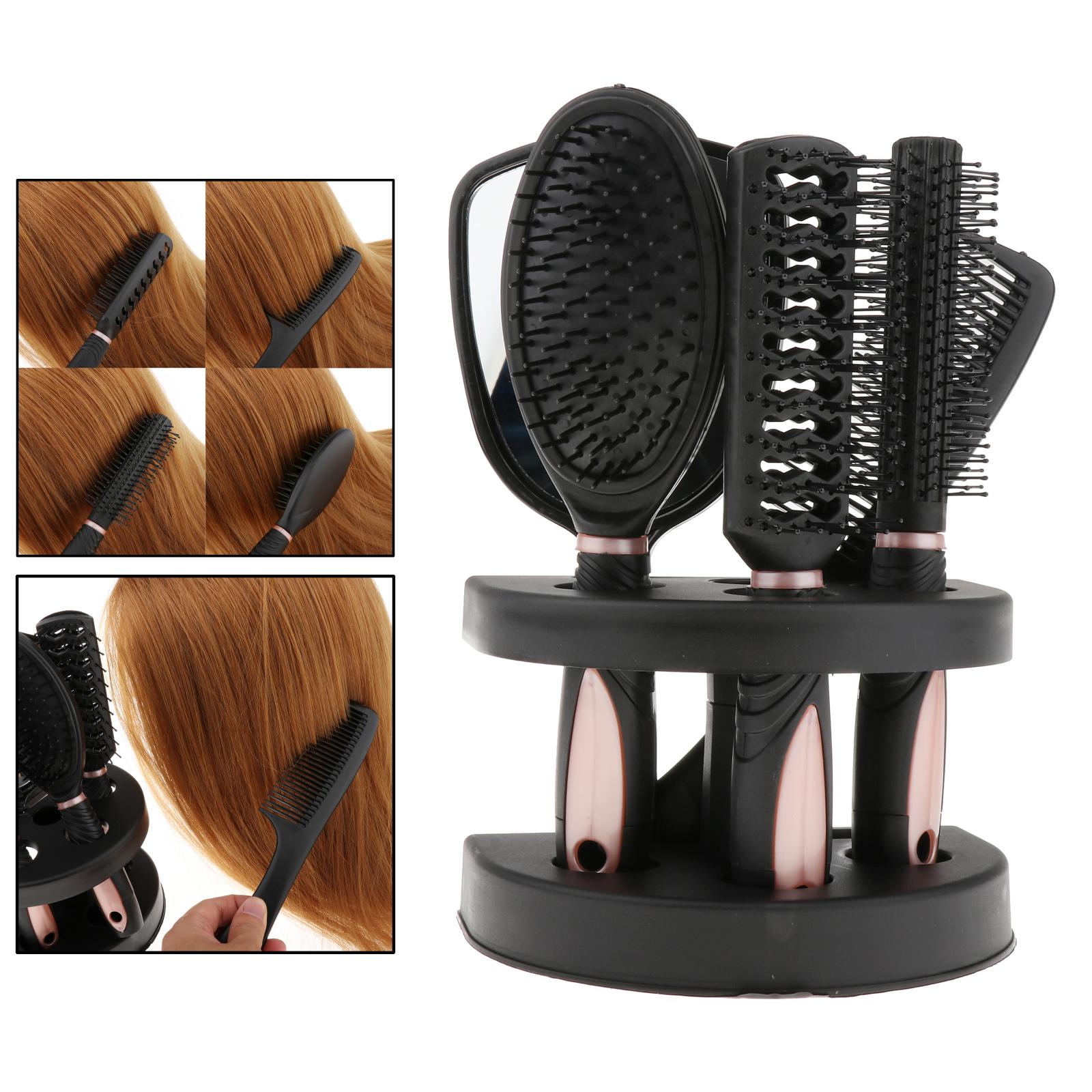 New 5Pcs Salon Hairbrush Ladies Styling Hair Brush Massage Comb Set Kit Pack