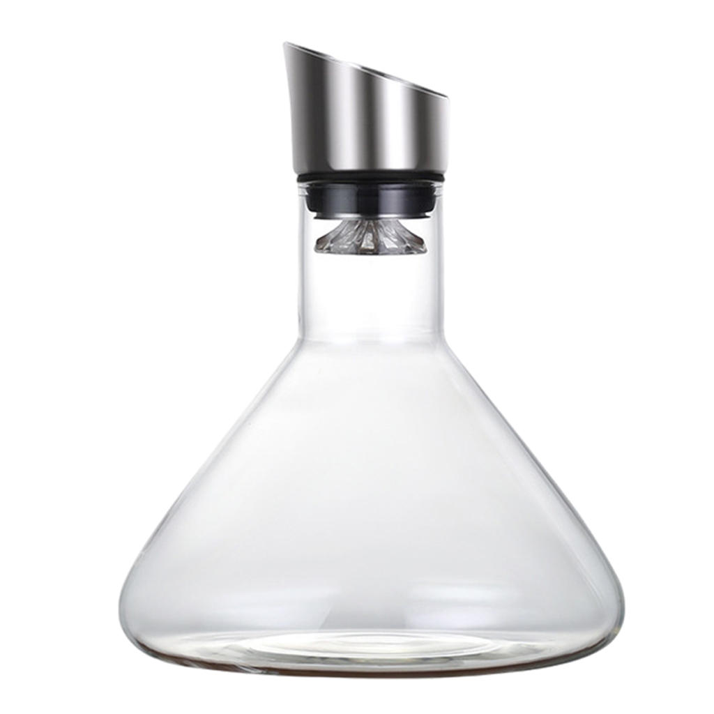 Crystal Glass Wine Decanter with Aerator Household Large 56 oz Home Kitchen Entertaining Drinkware Tools Wine Breather Carafe
