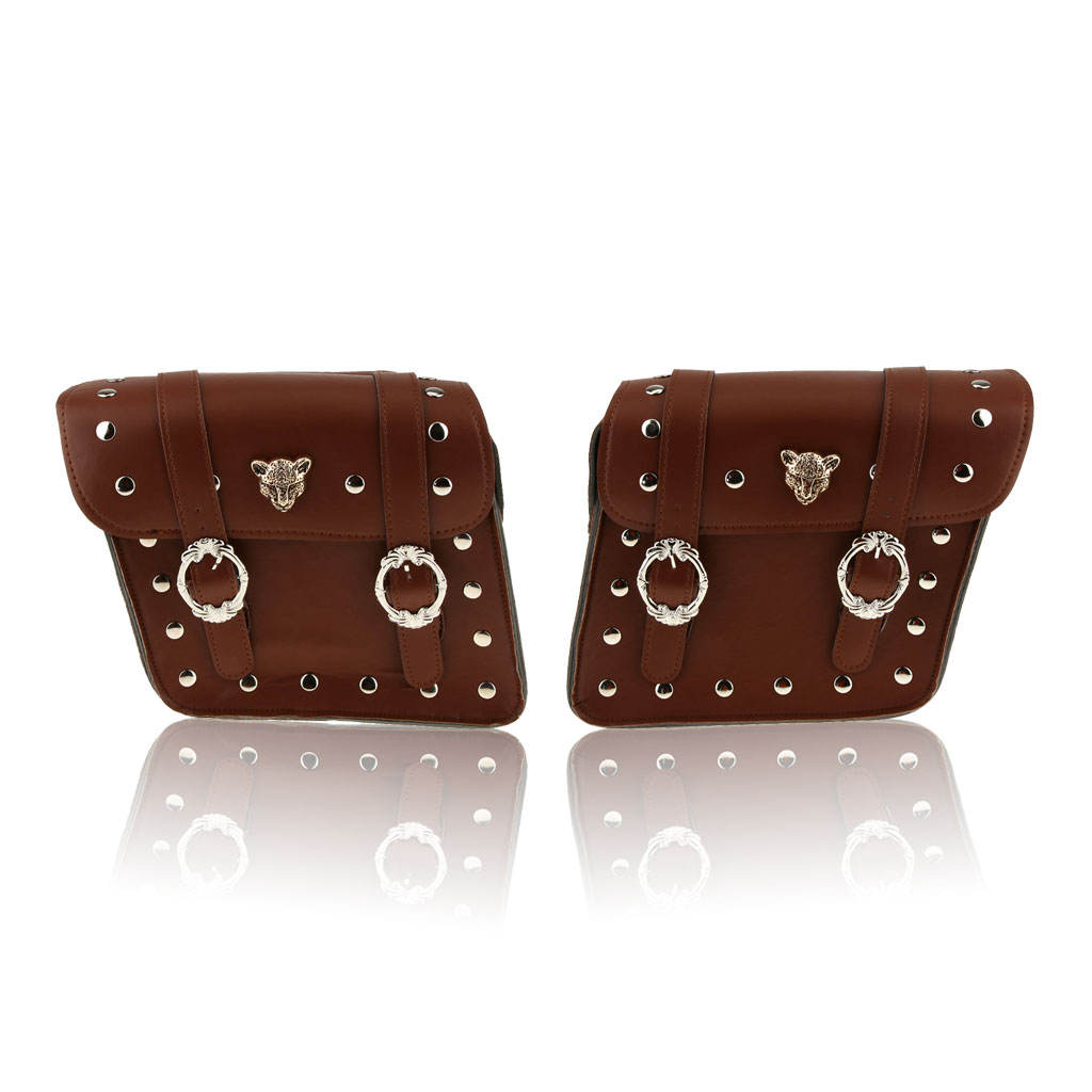 Pair PU Leather Motorcycle Motor Bike Side Saddle Bag Tool Fork Pouch Panniers for Men Women for Harley