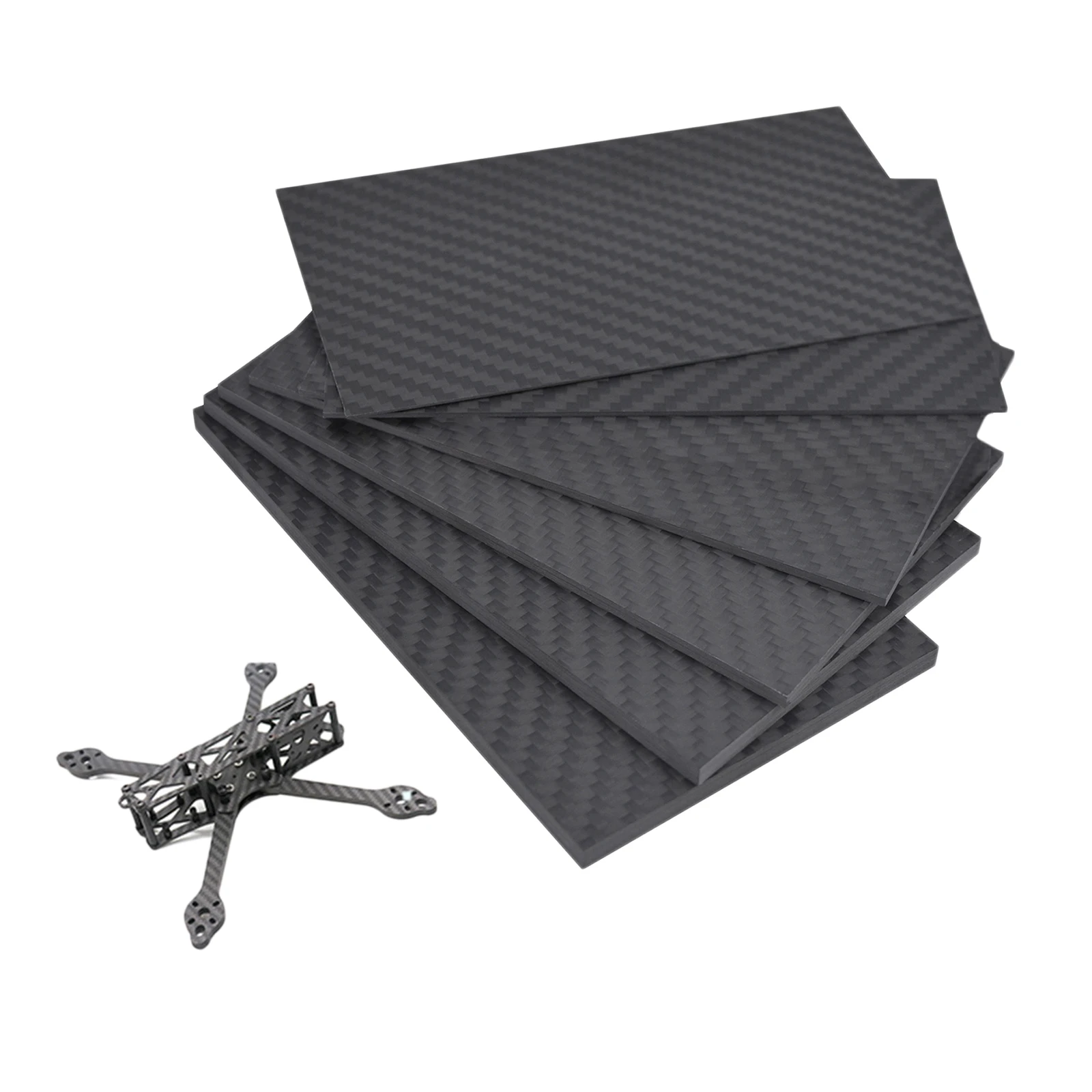 Carbon Fiber Sheet 125x75mm Panel Plate Board Twill Matte for RC Drone Quadcopter