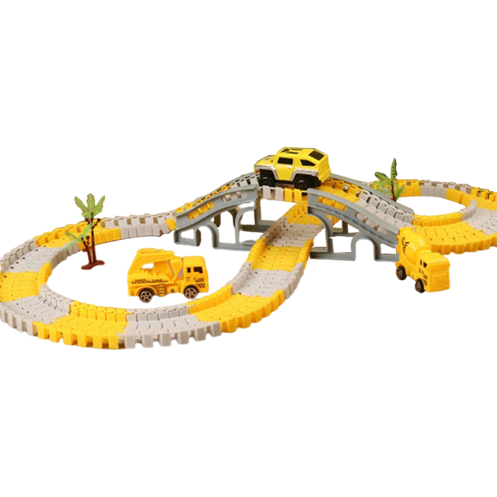 Assembly Bendable Race Track Toys Pull Back Construction Cars Playset