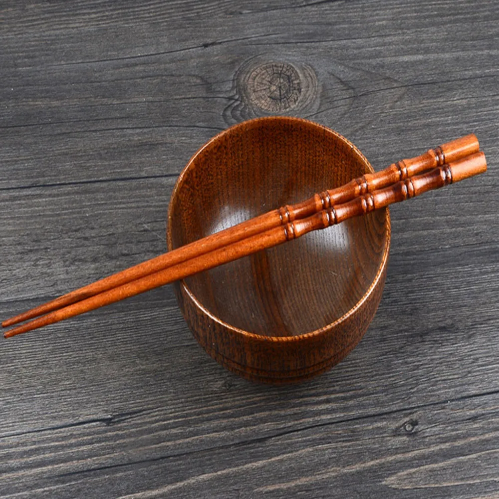 2 Pairs Natural Handmade Wood Chopsticks Gift Tableware Chopsticks Dinner Set 