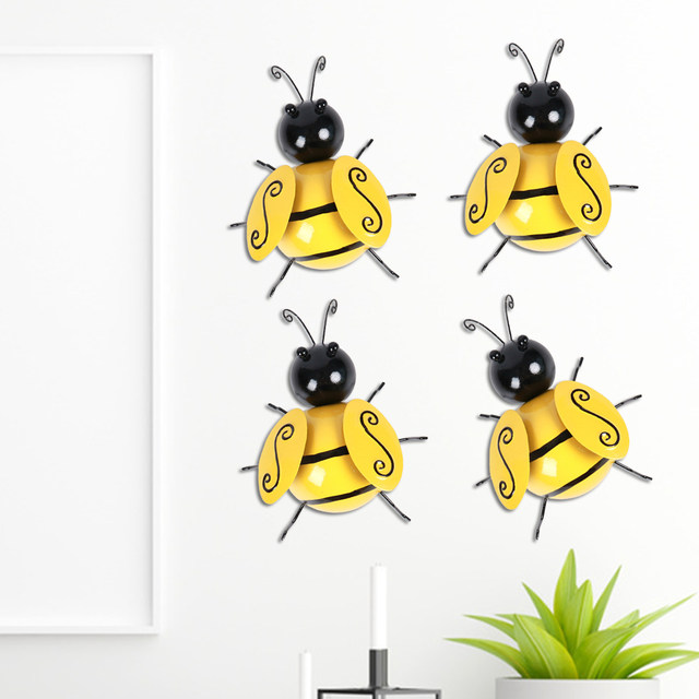 Honey Bee Wall Decor-Fence Wall Decor-Bumble Bee Yard art-Yellow