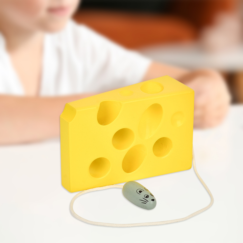 Wooden Lacing Threading Montessori Toy Early Build Basic Life Skill Educational Toy Fine Learning Educational Toy Gift