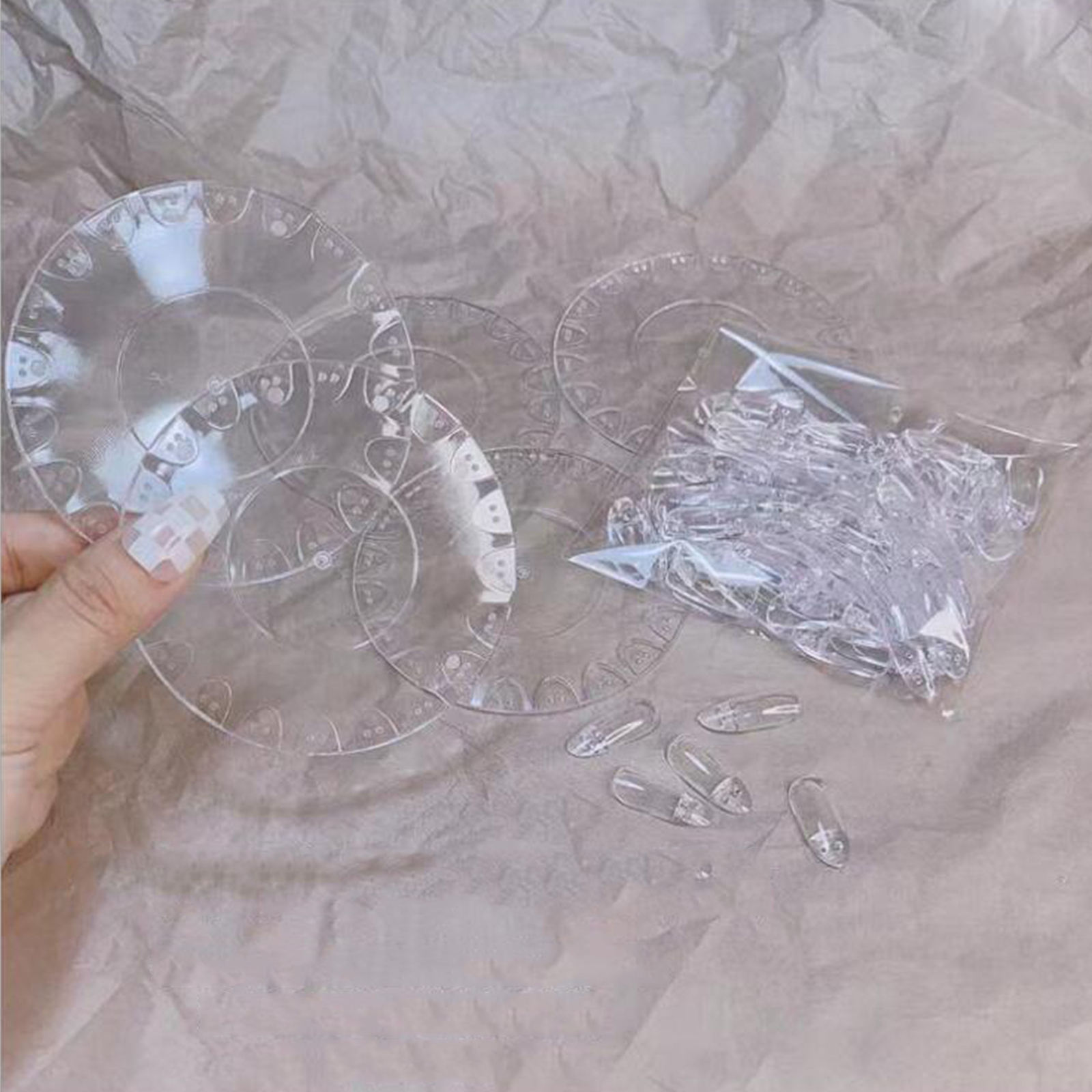 False Nail Art Tips False Fake Nail Display Board Nail Art Tool Plastic Nail Salon Display Clear Polish Color Practice Wheel