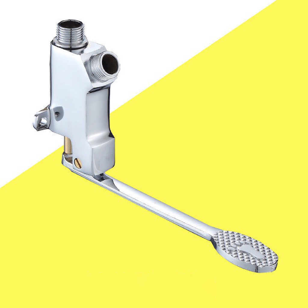 Switch Control By Floor Single Brass Foot Pedal Valve Polished Basin Faucet Single Cold Tap