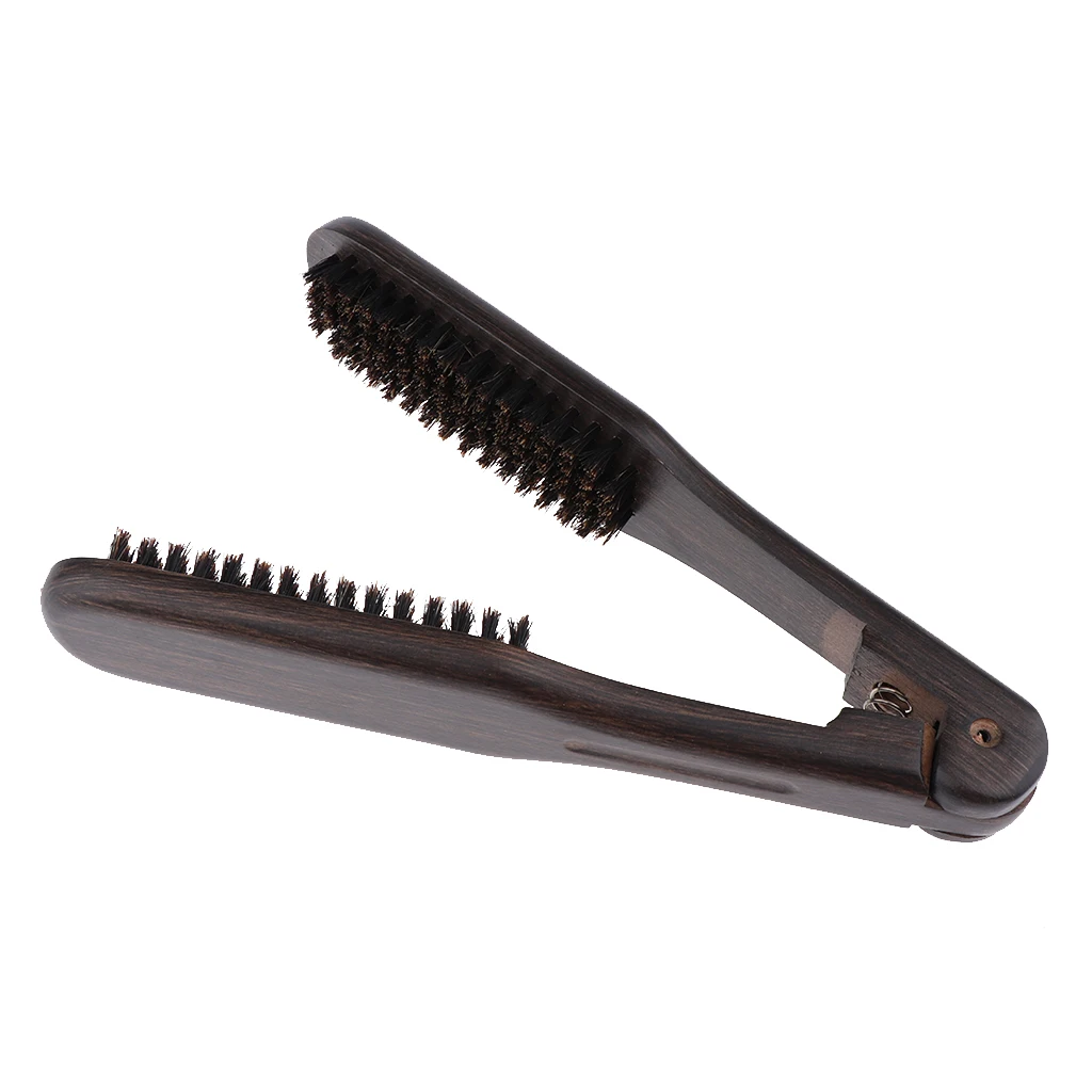 Hairdressing Straightener Hair Straightening Comb, Double Sided Clamp Brush Comb for Home or Salon Use