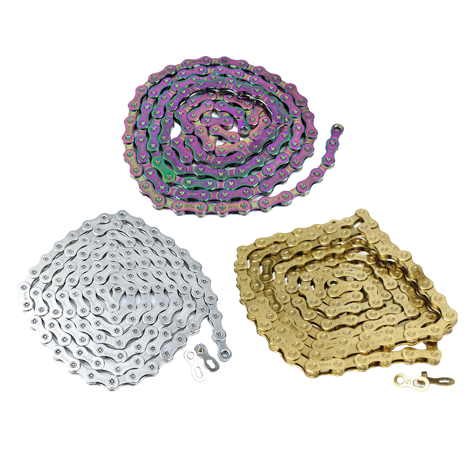 Steel Bike Chain Durable 12 Speed Bicycle Hollow Chain 126 Link Connector High Strength Chains for MTB Road Bike