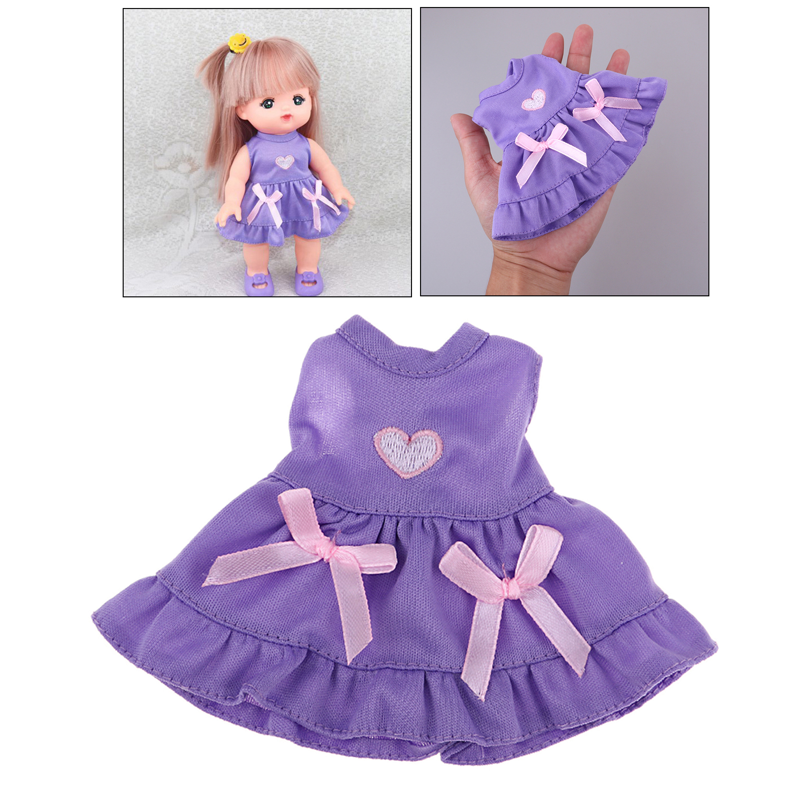 Handmade Fashion  Dress with  Headwear for 25cm Mellchan Doll