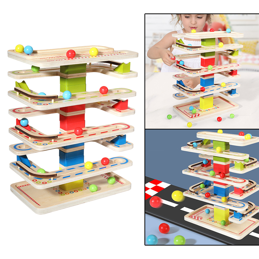 Race Ball Ramp Track,Toddler Toys, Montessori Stem Educational Cars Toys for 1 2 3 Years Old Boy and Girl, Great Gift
